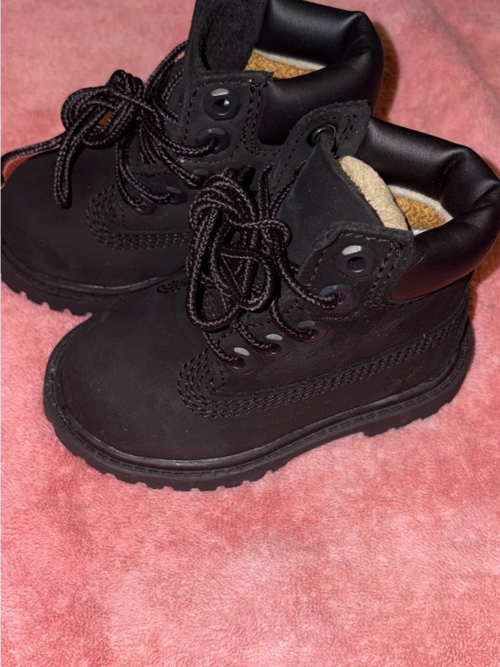 Kids Black Lace-Up Winter Boots